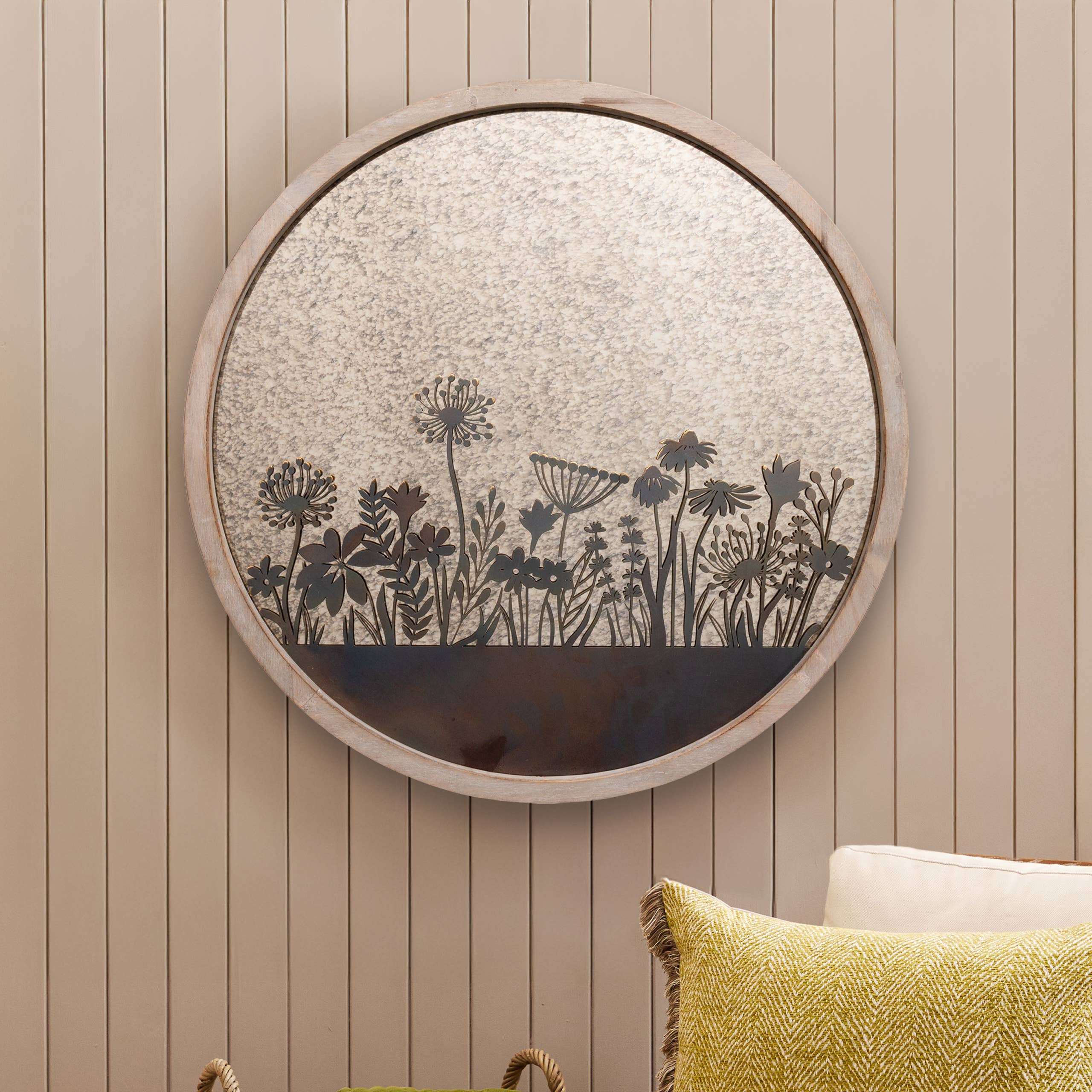 Fleur Et Faune Circle Antique Mirror Greywash for wholesale on Faire2