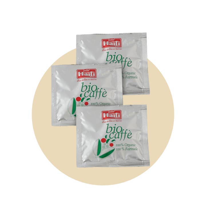 Caffè Haiti Roma Srl – Cápsulas de café por atacado – Biocaffè Pods - Caixa de 18 Vagens1