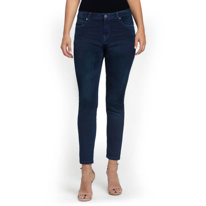 Bluberry Denim Lynlås-Fly Ankel Længde Mørk Navy Rinse Wash for engroshandel hos Bluberry Denim