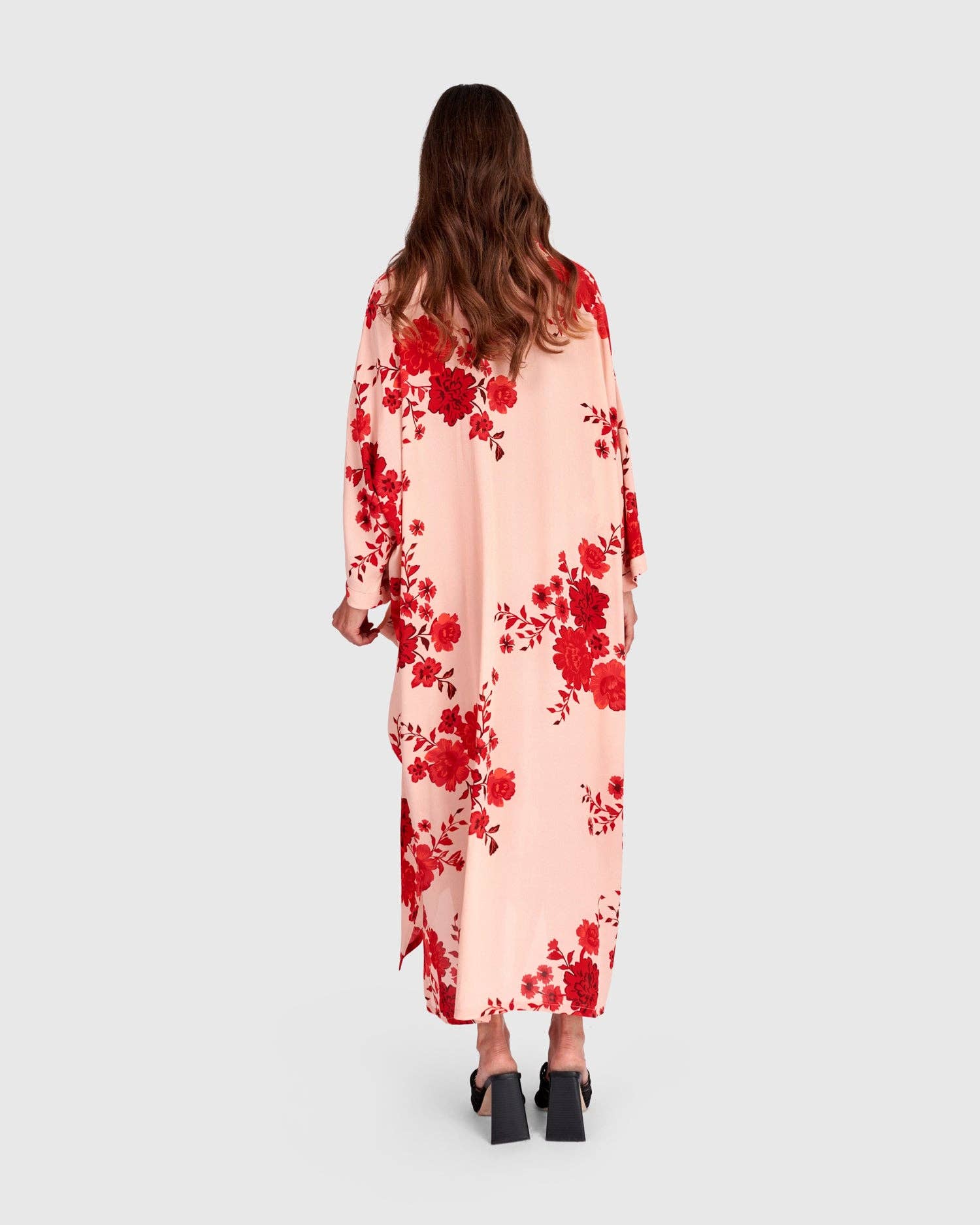 Poudre Kiku Oversized Dress, Apricot Floral for wholesale on Faire4