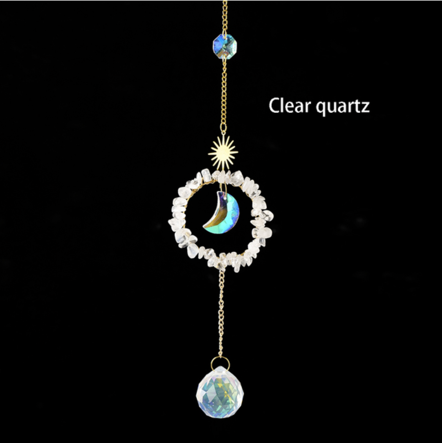 Crystolver (We Cover All Import Fees) - Wholesale Suncatcher - Round  Moon Pendant Crystal Sun Catcher Hanging7