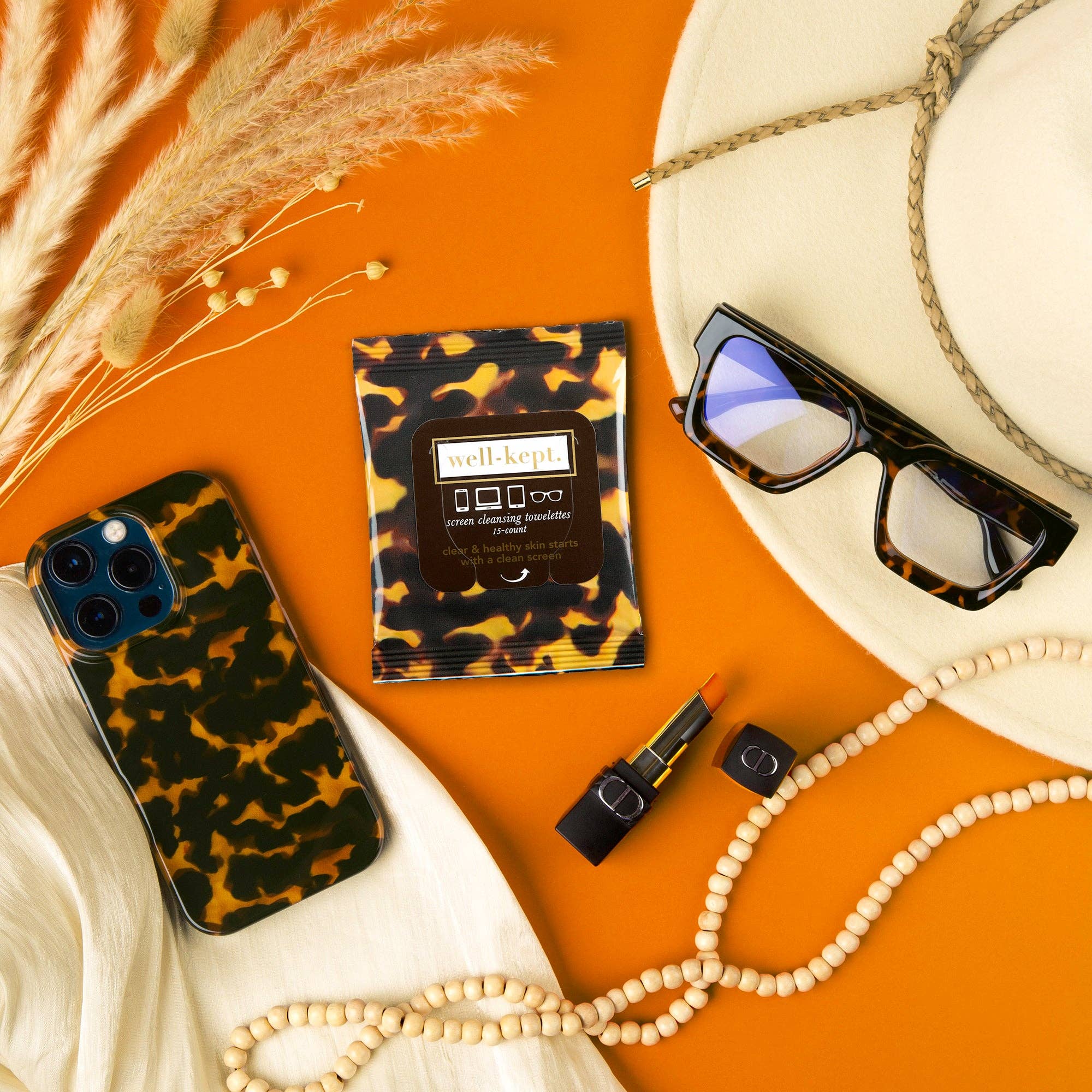 Well-Kept, Screen Wipes - Wholesale Hand Sanitizer - TORTOISESHELL SCREEN & LENS WIPES1