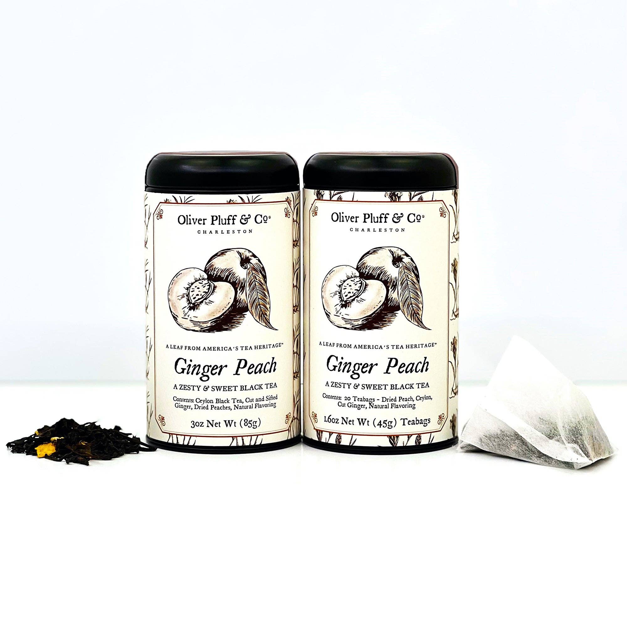 Oliver Pluff & Company - Wholesale Loose Tea - Ginger Peach Tea -- Loose Tea in  Signature Tea Tin2
