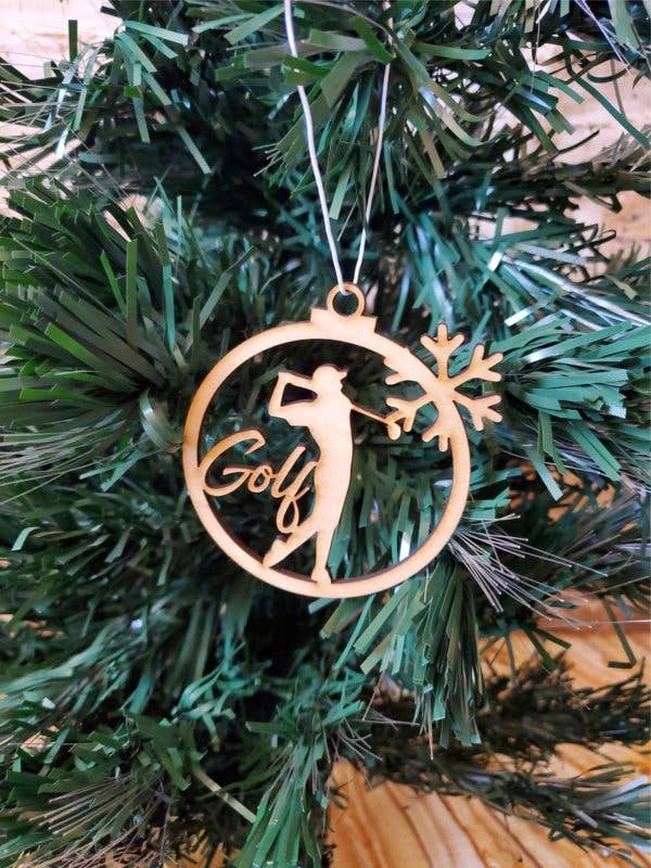 Golf Christmas ornament with snowflake for wholesale by Heart n Sol