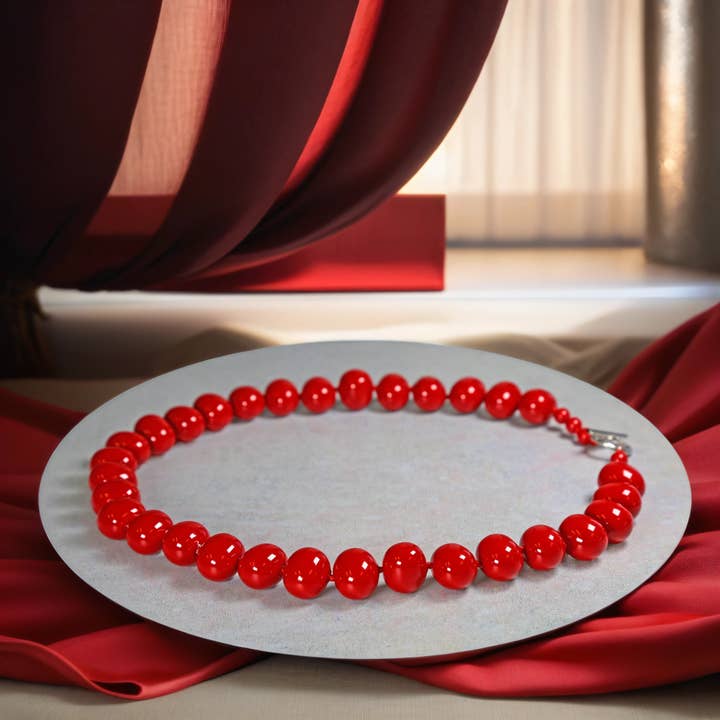 Colar em Madrepérola Cor Vermelha por atacado de IST Jewelry