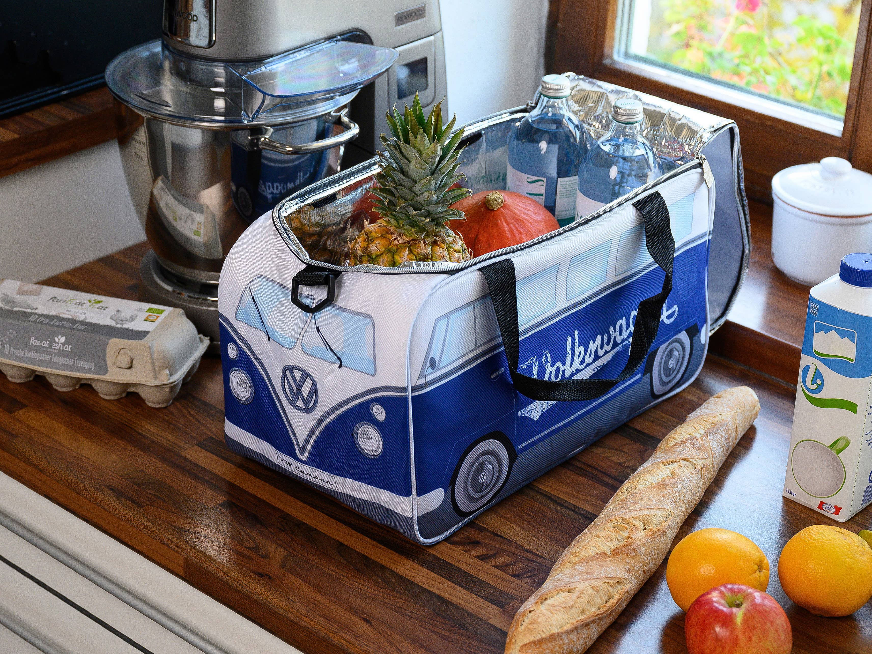 VW Collection by BRISA - Vente Glacière/sac isotherme - Sac isotherme de voyage léger VW T1 Bus (25 l) – bleu/blanc5