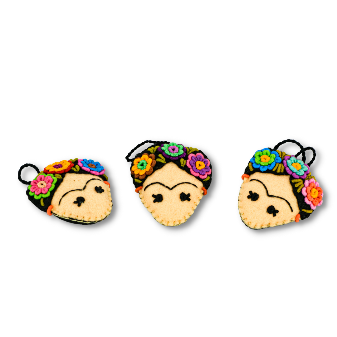 Lumily - Wholesale Ornament - Frida Kahlo Felted Embroidered Handmade Ornament - Mexico4