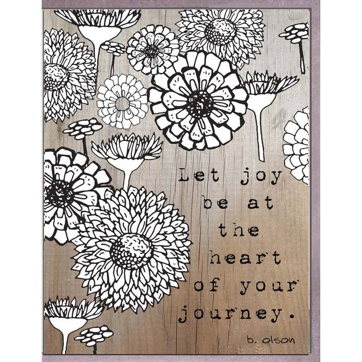 Wood Let Joy. Brenda OIson for wholesale by Blueberry Road Cards