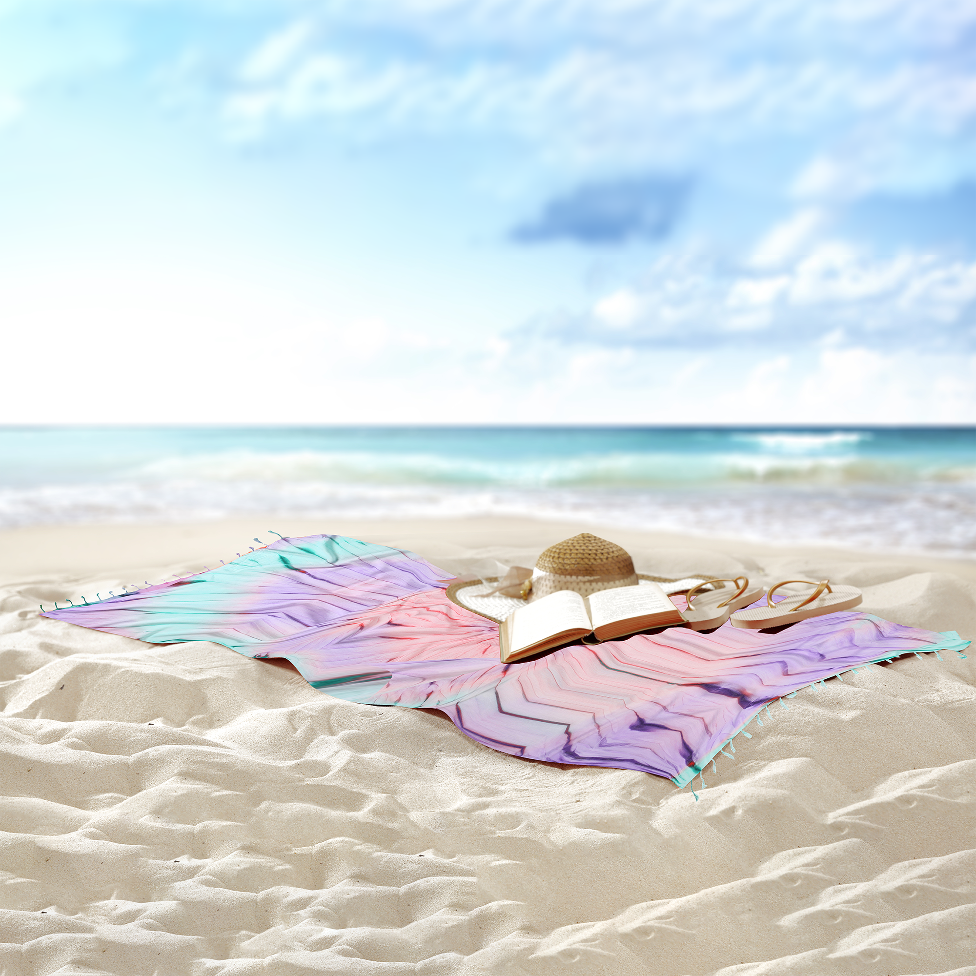 Kikoya - Wholesale Beach Towel - Tie Dye Pestemal Turkish Beach Towel Sand Repellent hand-dye7