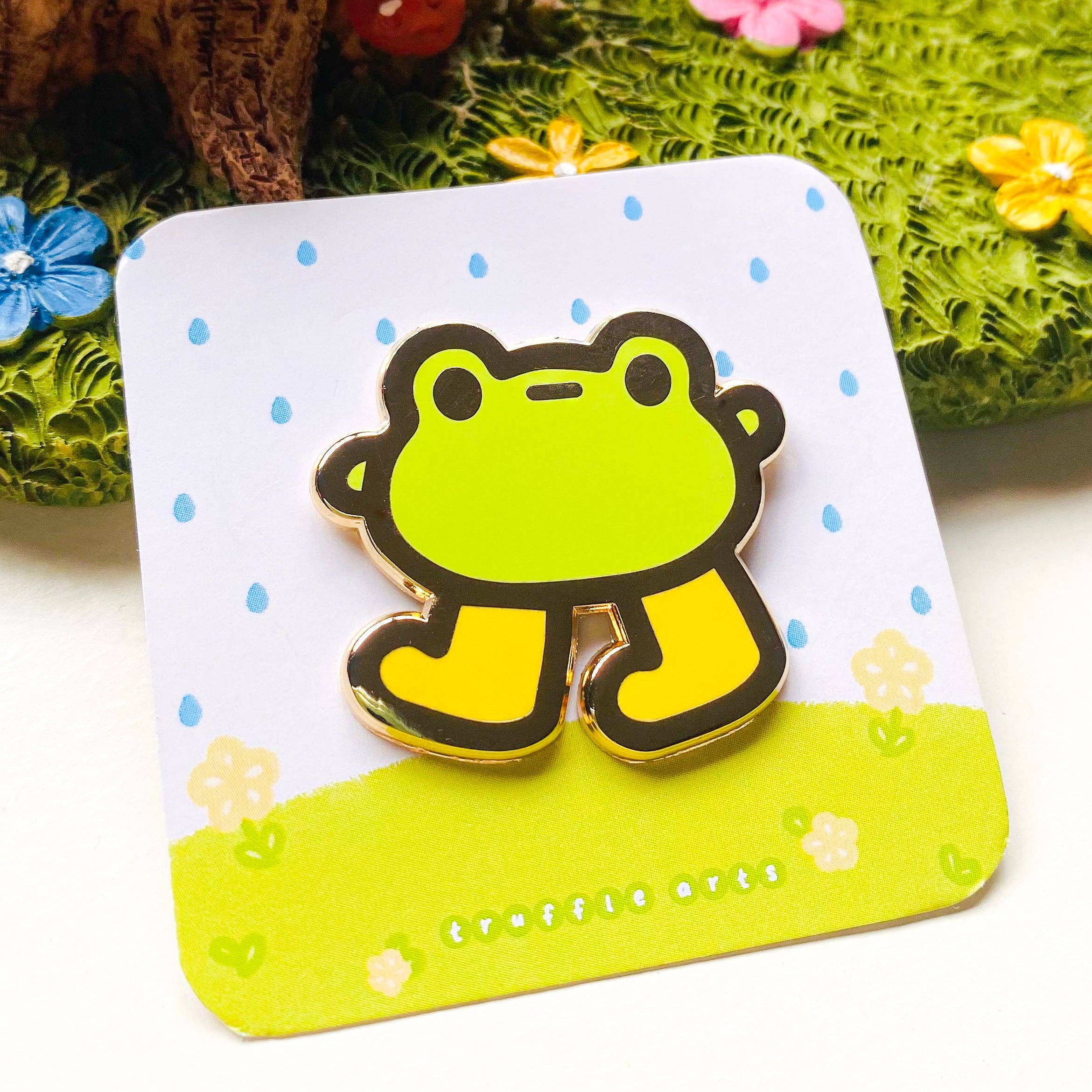 Truffle Arts - Wholesale Lapel Pin/Button - Wawa the Frog Boots Enamel Pin4