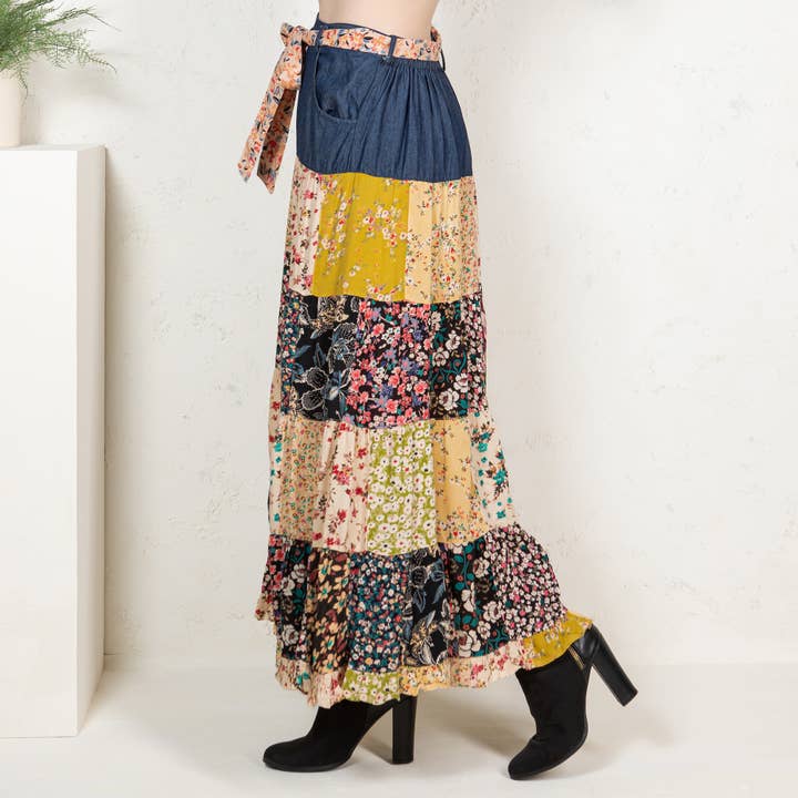Western Boho Chic: Denim midi Skirt ALSO IN PLUS for wholesale on Faire3