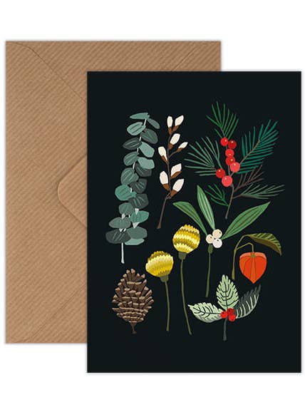 Winter Foliage Greetings Card for wholesale by Brie Harrison Ltd