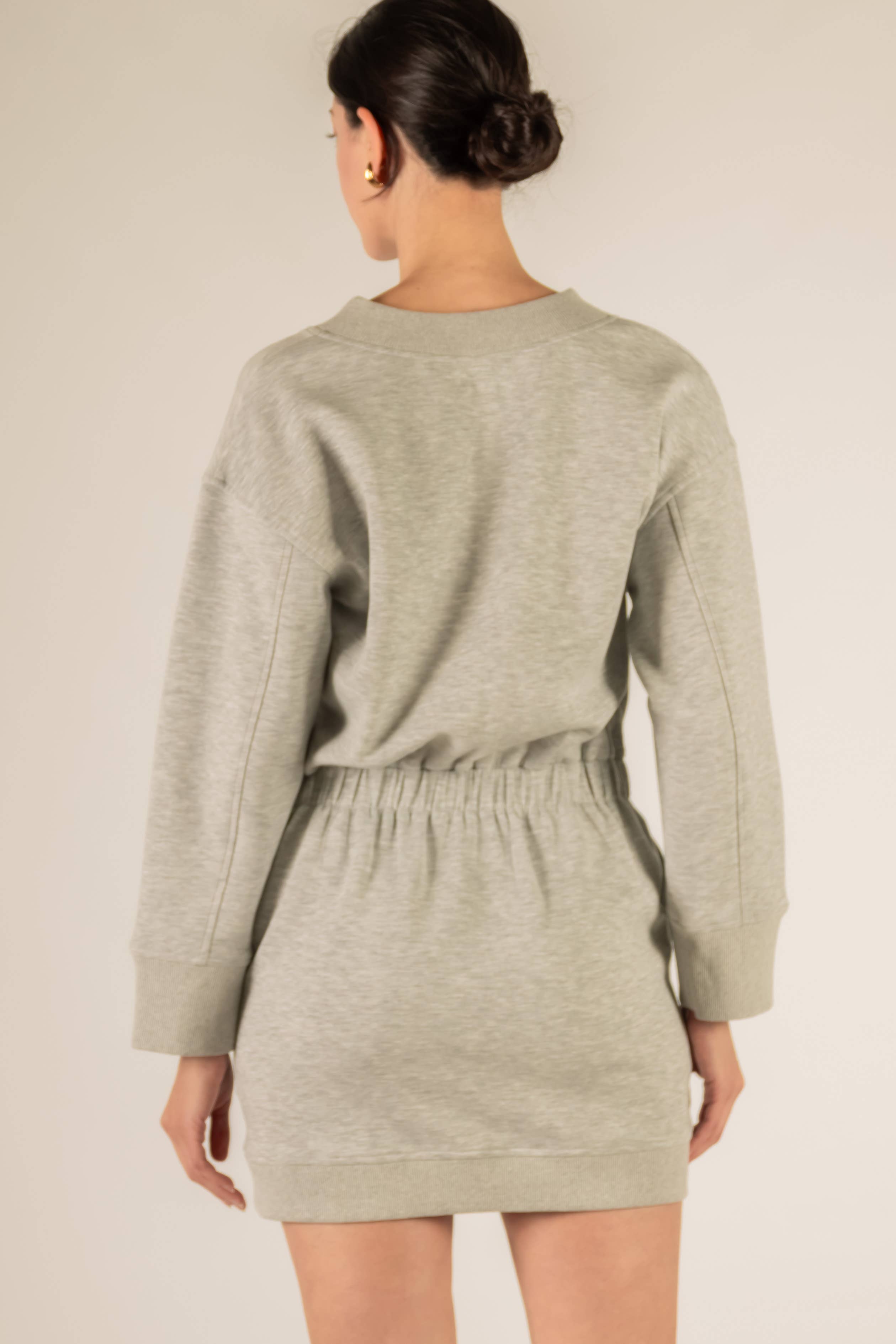 P. CILL - Wholesale Dress - Women's - P. CILL Butter Modal V Neck Ribbed Contrast Mini Dress16