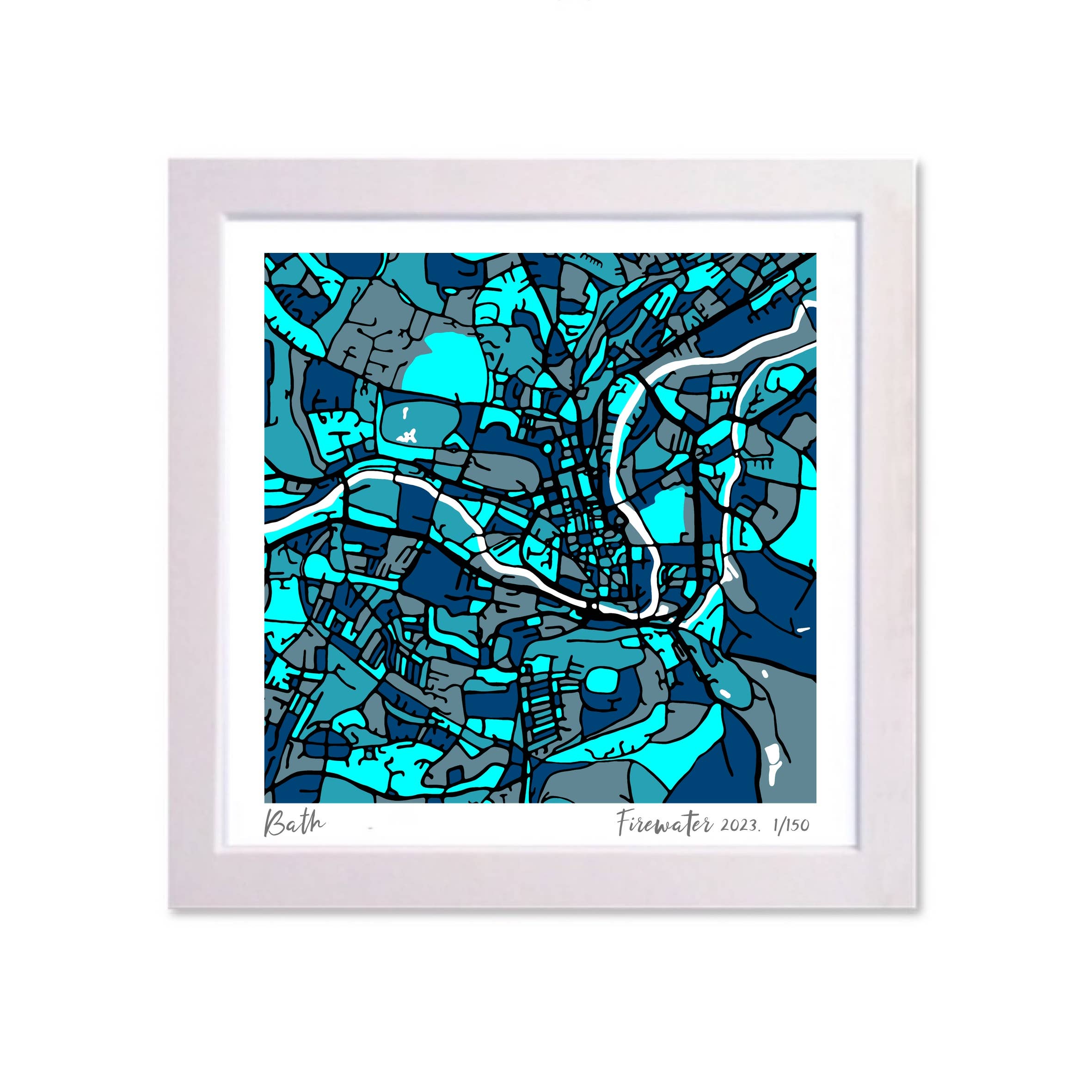 Firewater Gallery – wholesale Art print – BATH UK ART MAP - HAND-DRAWN & LIMITED EDITION