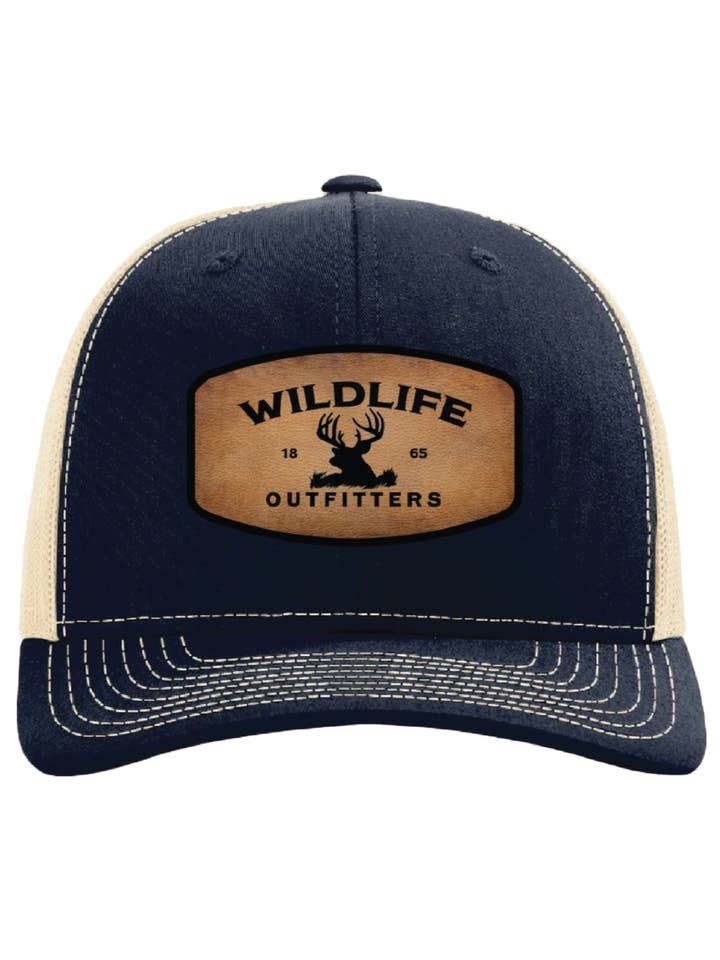 Hat - 112 Navy/khaki, Sub, Brown, Deer Patch for wholesale by Wildlife Outfitters