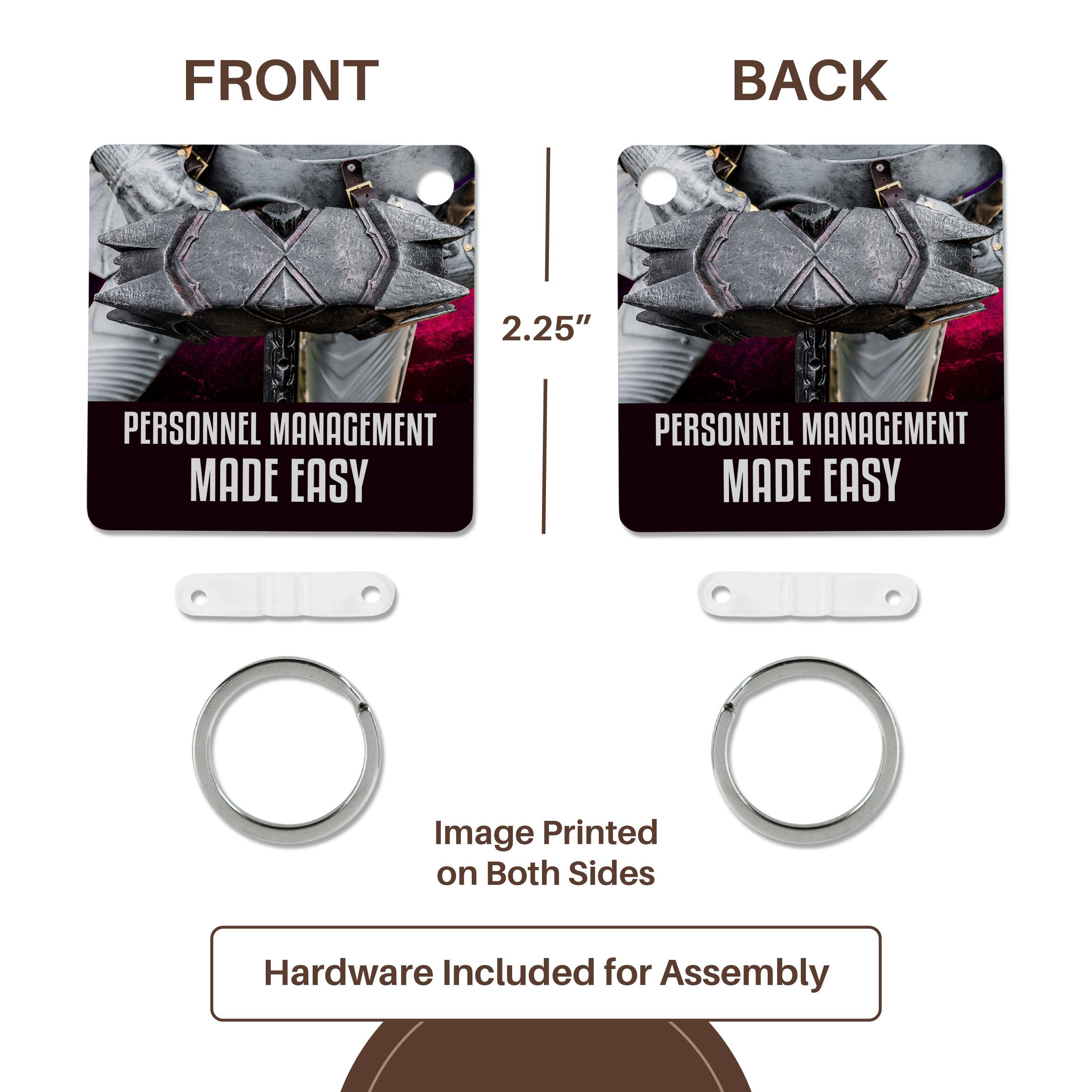 3dRose - Wholesale Keychain - Unisex - 3dRose, Medieval knight armor, a war-hammer. Personnel management made easy, Key Chain4