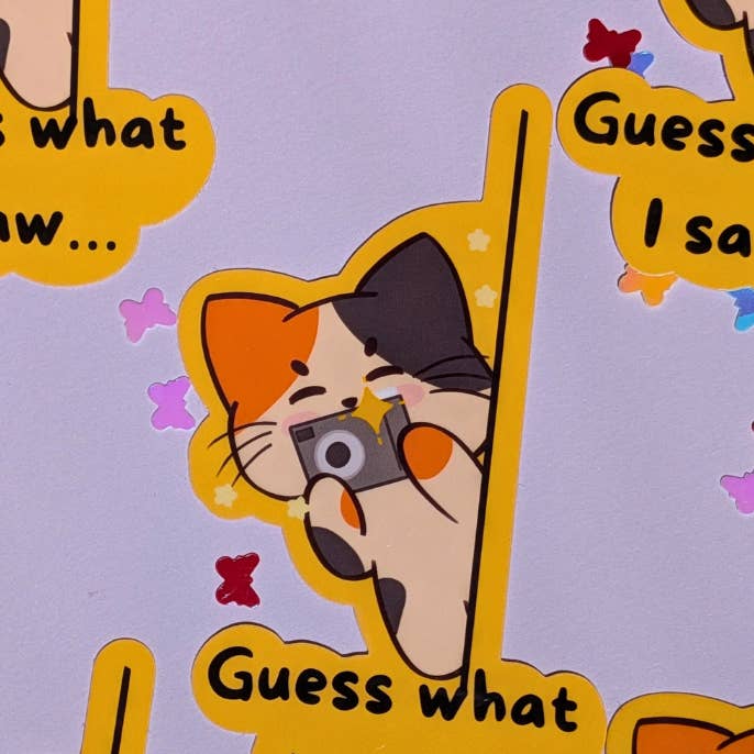Guess what I Saw.. Glossy Vinyl Sticker for wholesale by LulunaGhost