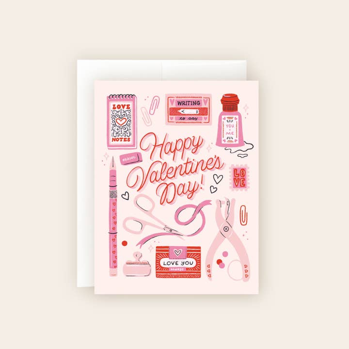 Love Letters Valentine Card for wholesale by Molly Marie Pea