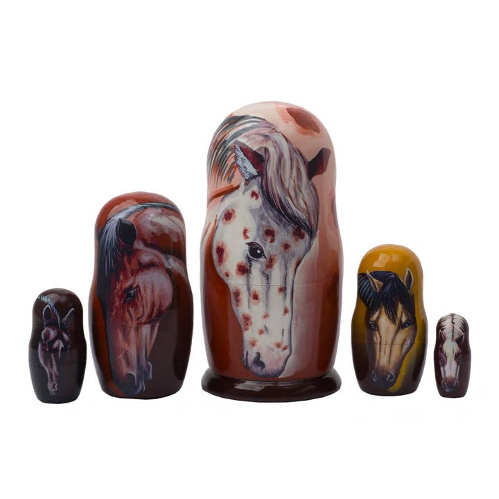 Wild Horses Nesting Doll 5pc./6" for wholesale by Golden Cockerel