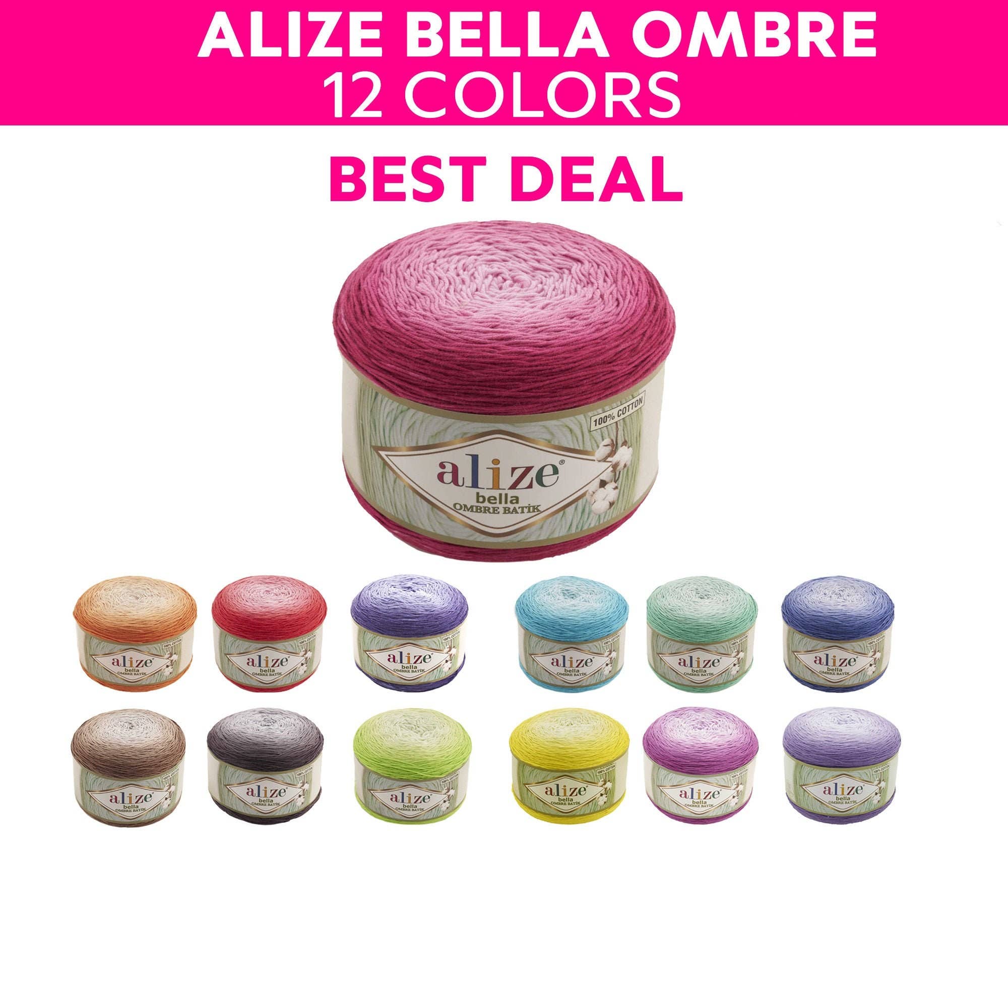 Craftsyarn - Wholesale Yarn - Bella Ombre Batik Cotton Yarn, Crochet and Knitting0