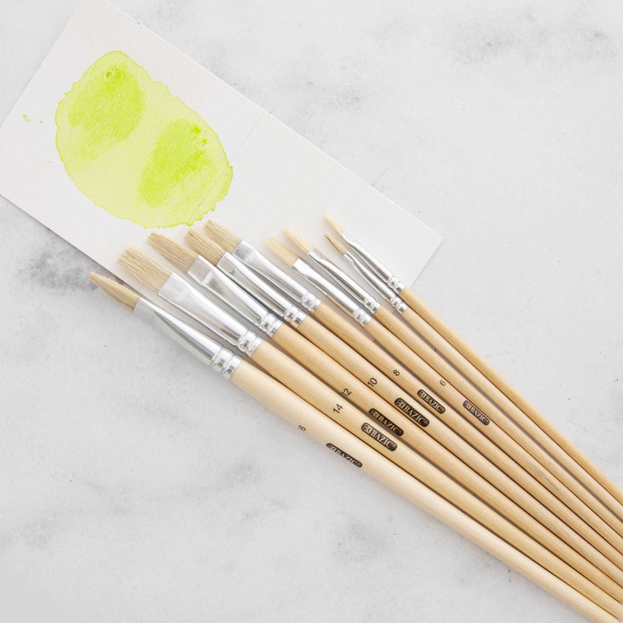 BAZIC Products - Wholesale Paint/Wax Brush - Paint Brush Flat Natural Bristle (9/Pack)4