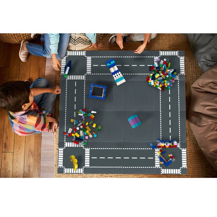 Toysmith - Wholesale Building Set - Kids - Slab Dream Lab 4-Pack Gray City Streets Baseplates