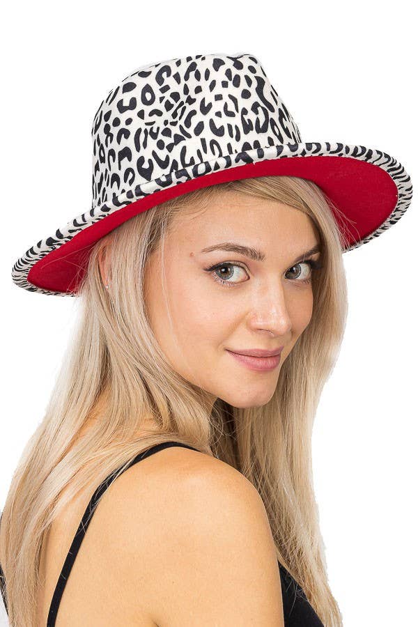 Cap Zone - Wholesale Fedora - Women's - Leopard Red Bottom Fedora4
