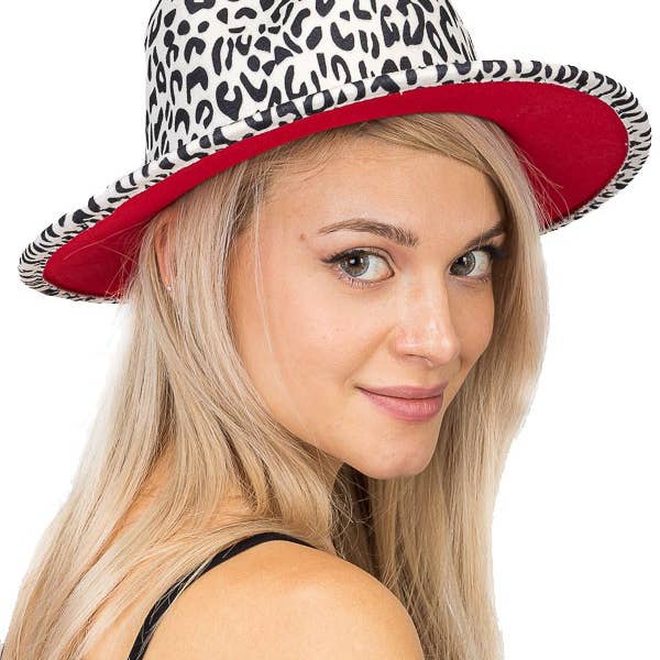 Cap Zone - Wholesale Fedora - Women's - Leopard Red Bottom Fedora4