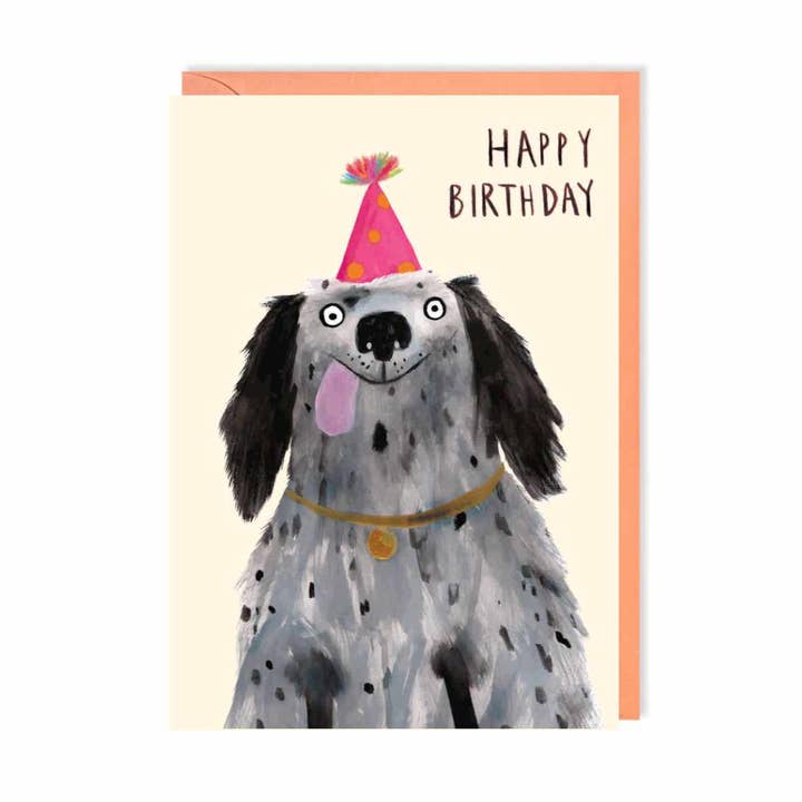 Happy Birthday Spaniel Greeting Card for wholesale by Charley Rabbit Cards