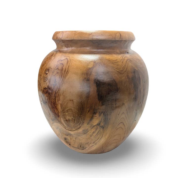baligood - Wholesale Vase - Natural Teakwood Vase, Carved Wood Vase, Distressed Wood Vase,4