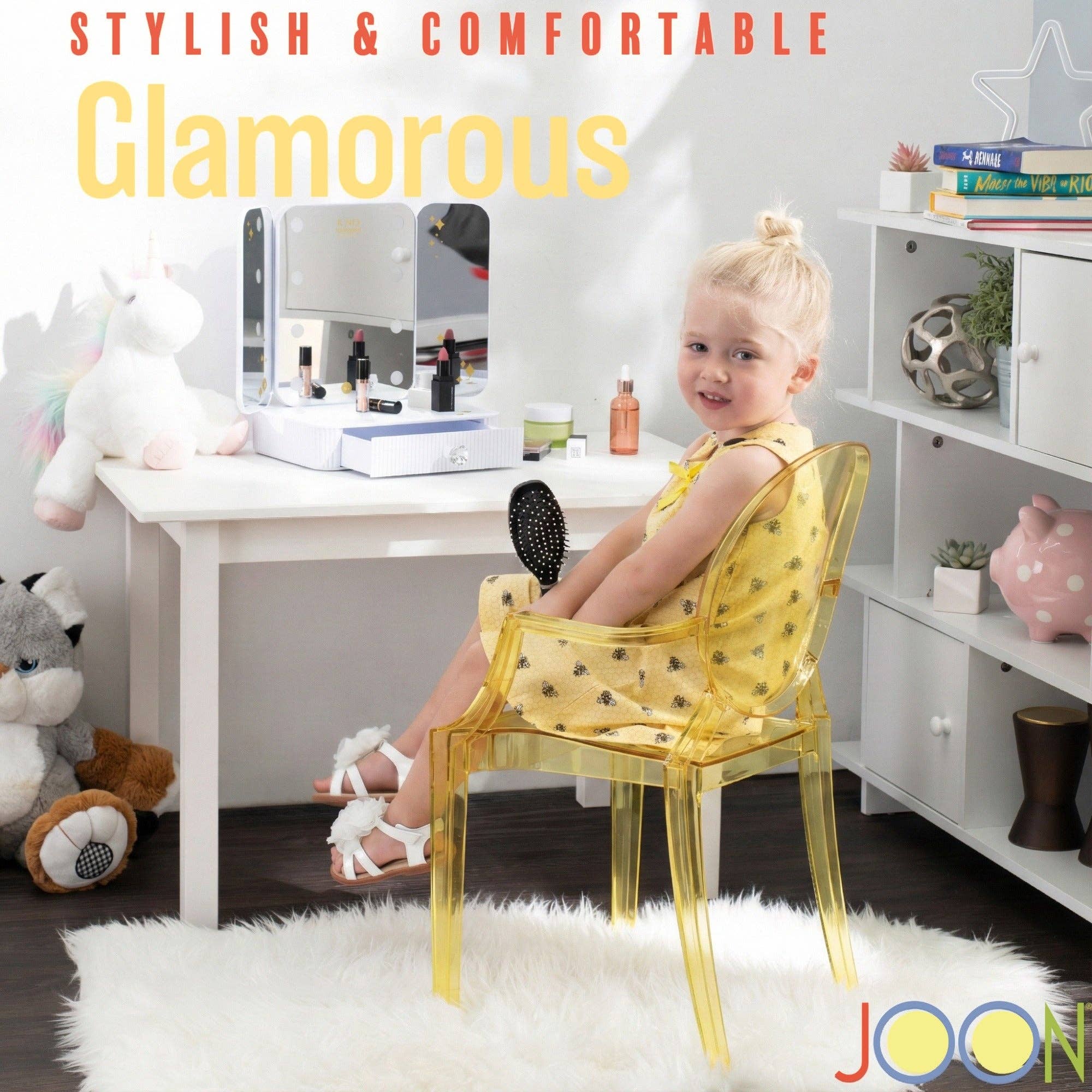 ShopBobbys - Wholesale Chair - Kids - JOON 2 Pack Kids Ghost Chairs with Armrest, 25x13x14.5 Inches, Transparent12