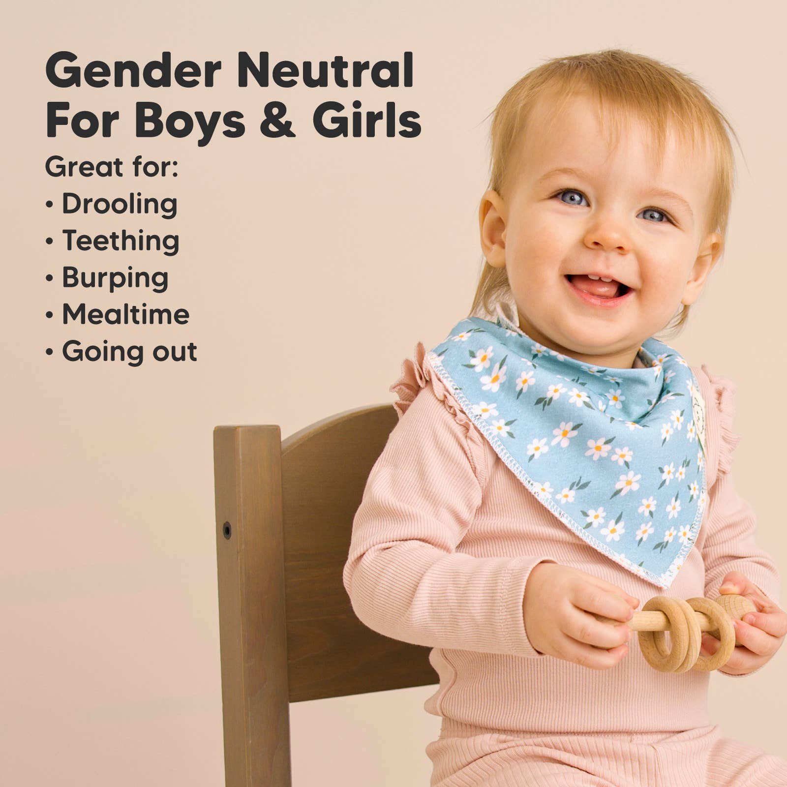 Blomstre 8-pak Baby Bandana hagesmække til piger og drenge for engroshandel på Faire5