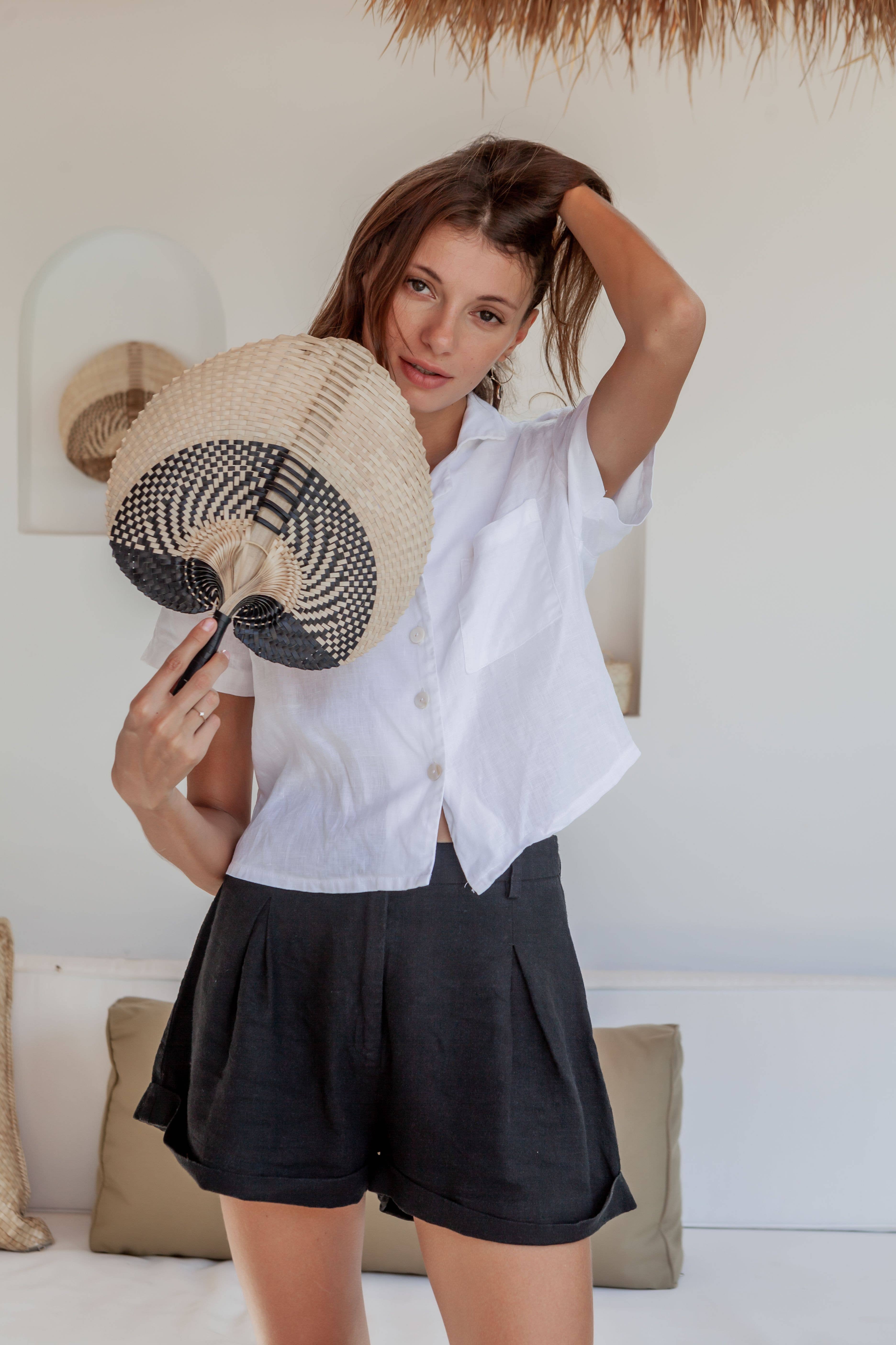 Village Thrive - Wholesale Wall Accent - Woven Paradisio Fan in Black Ombre2