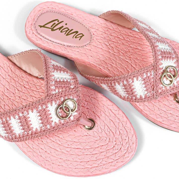 COCO-2 KNIT UPPER THONG W/ SANDAL PINK for wholesale on Faire