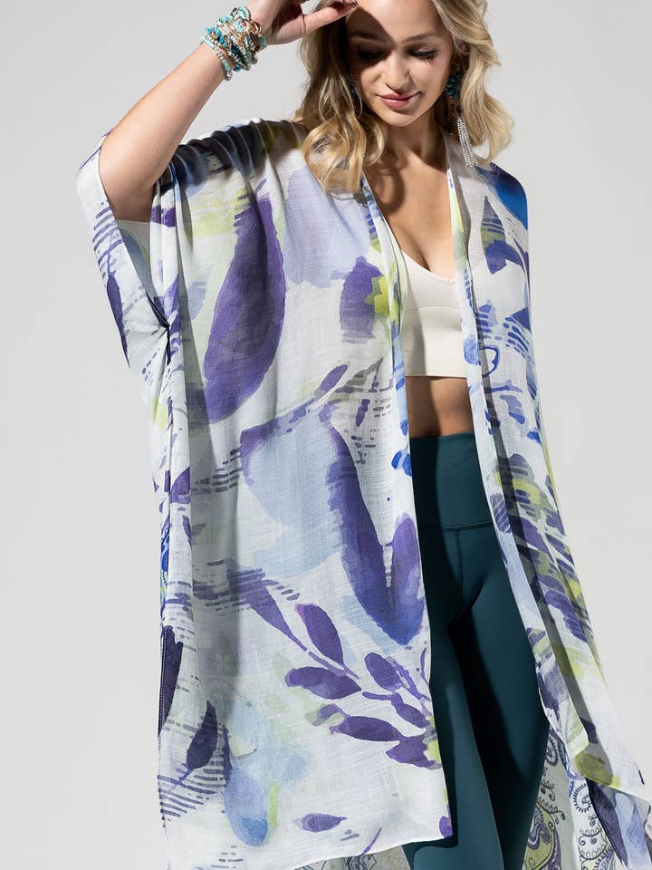 White Multi Kimono for wholesale by Urbanista