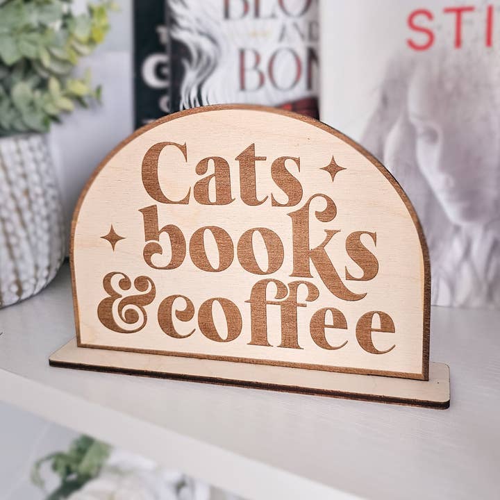 Cataleya Designs Studio LLC - Wholesale Book Stand - Book Lover Wooden Bookshelf Sign Handmade