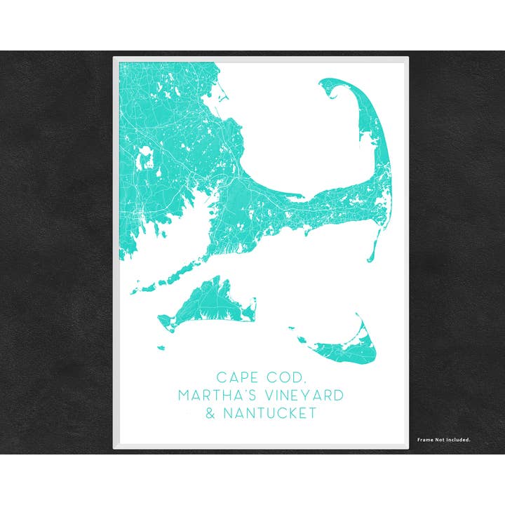 Maps As Art - Wholesale Art Print - Cape Cod, Nantucket, Martha's Vineyard Island Map Art Print16