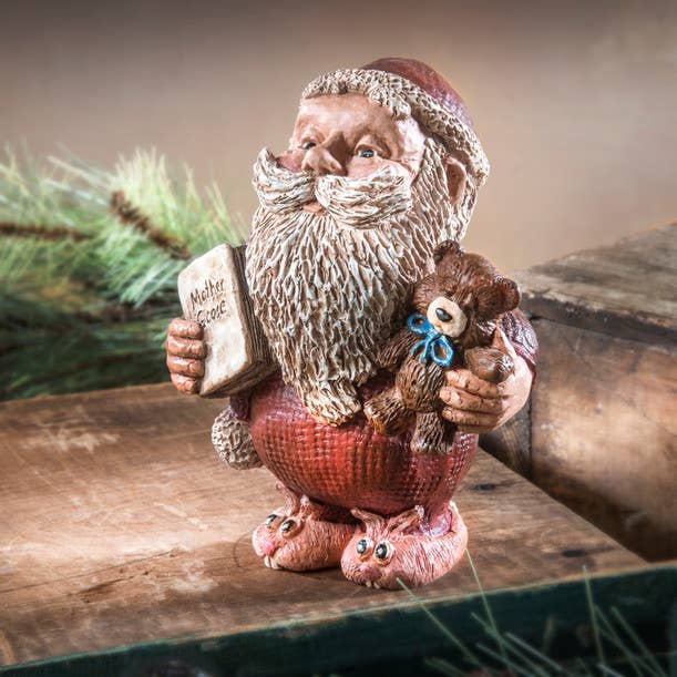 J Devlin Glass Art & Bert Anderson Collection - Wholesale Christmas Decoration - Night Time Christmas Santa By Bert Anderson Figurine - MB 25