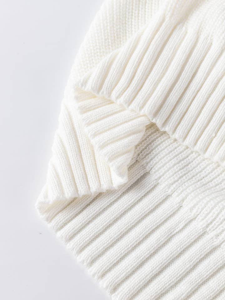 White Madison Patch Bishop Sleeve Sweater for wholesale on Faire12