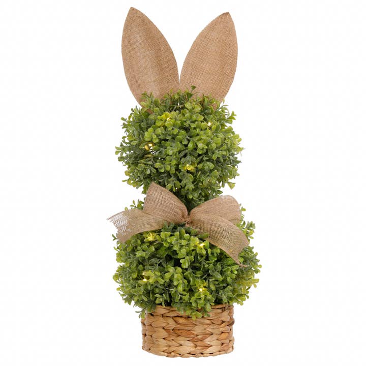 24" LED Påskehare Topiary Plante Flettet Kurv for engroshandel hos Dunn Deals