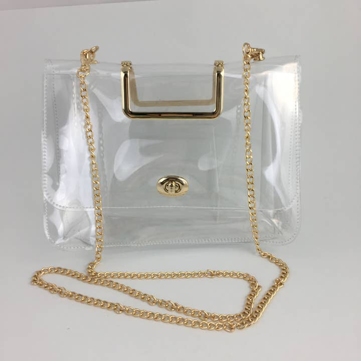 Fashionable gold chain clear bag for wholesale by SongLily