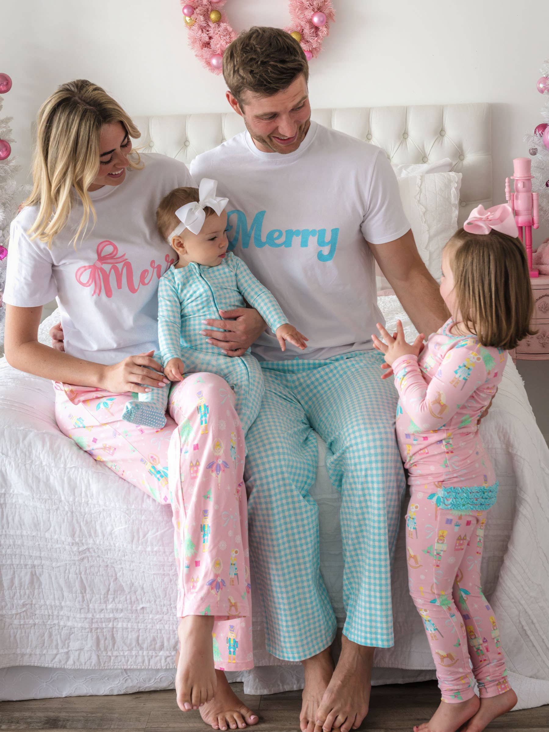 Pink SoftSnooze™ Adult Cotton Modal Sugarplum Dreams Pajama Pants for wholesale on Faire4