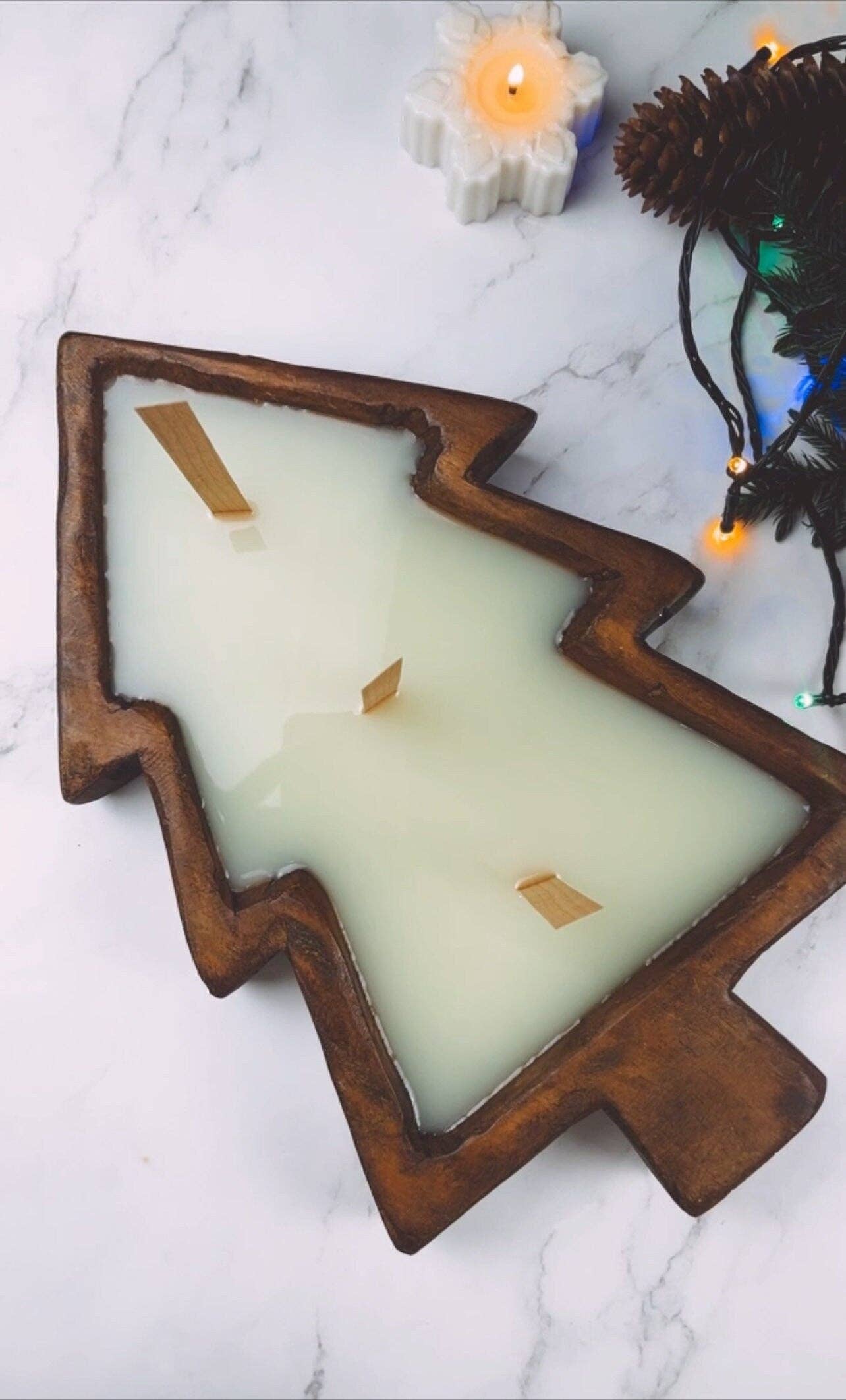 MySunshineCandless – Engroshandel Glaslys – Stort juletræ Trædejskål Duftlys ~3