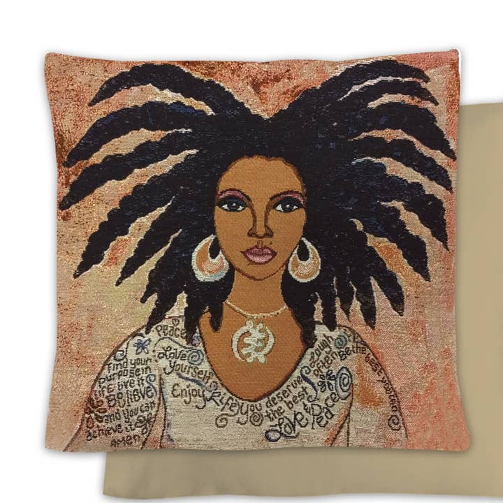 Woven Cushion Cover Nubian Queen for wholesale by Shades of Color, LLC