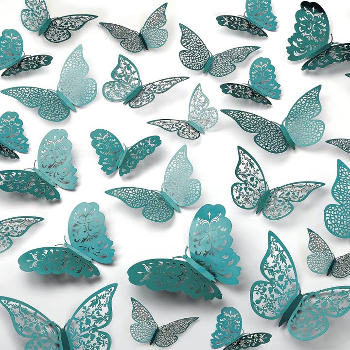 Zulay Kitchen – wholesale Wall Accent – 3D Butterfly Wall Decor – Set of 48 Decorative Butterflies16
