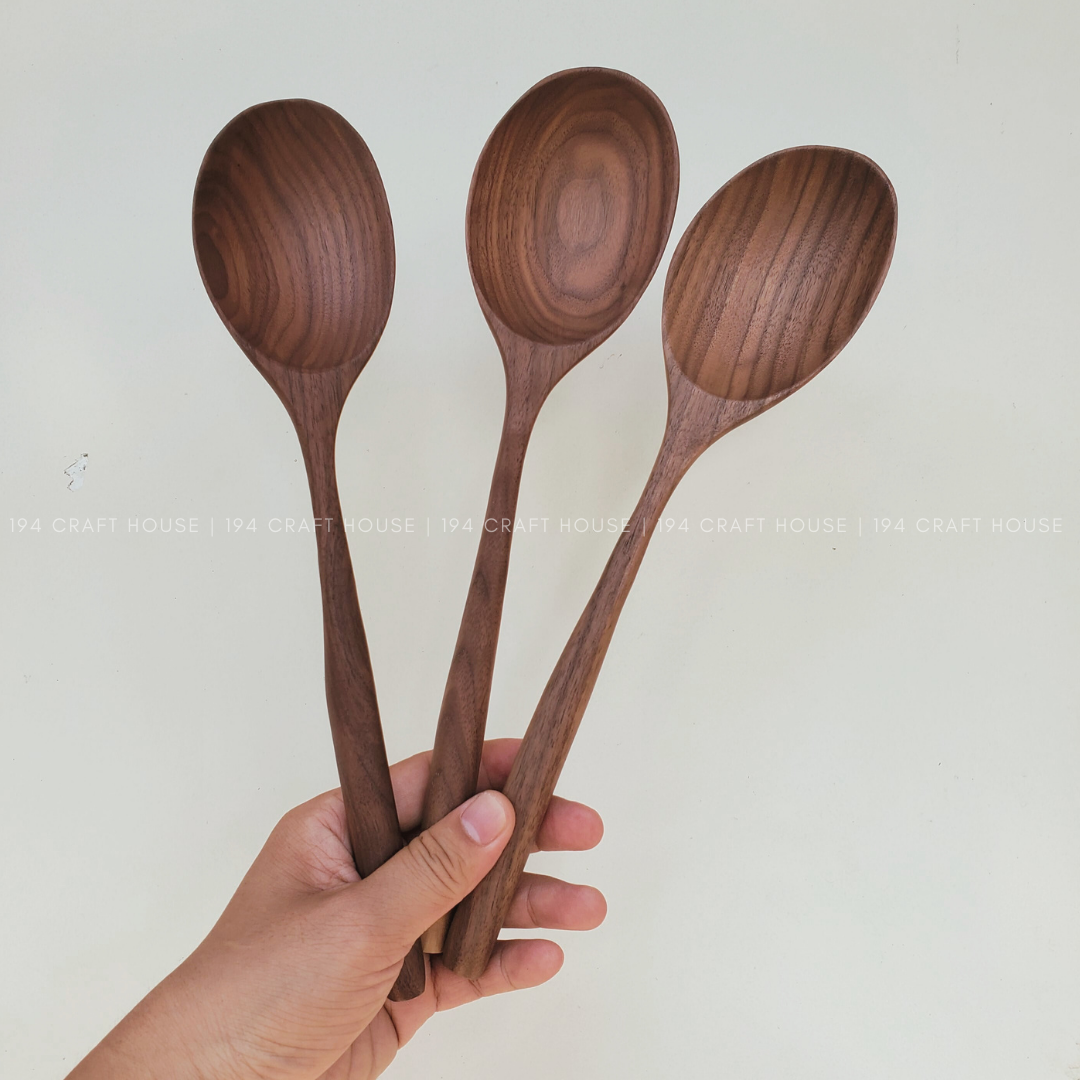 194 Craft House - Wholesale Serving Utensil - Large Walnut Wooden Spoon - Kitchen Serving Utensils13