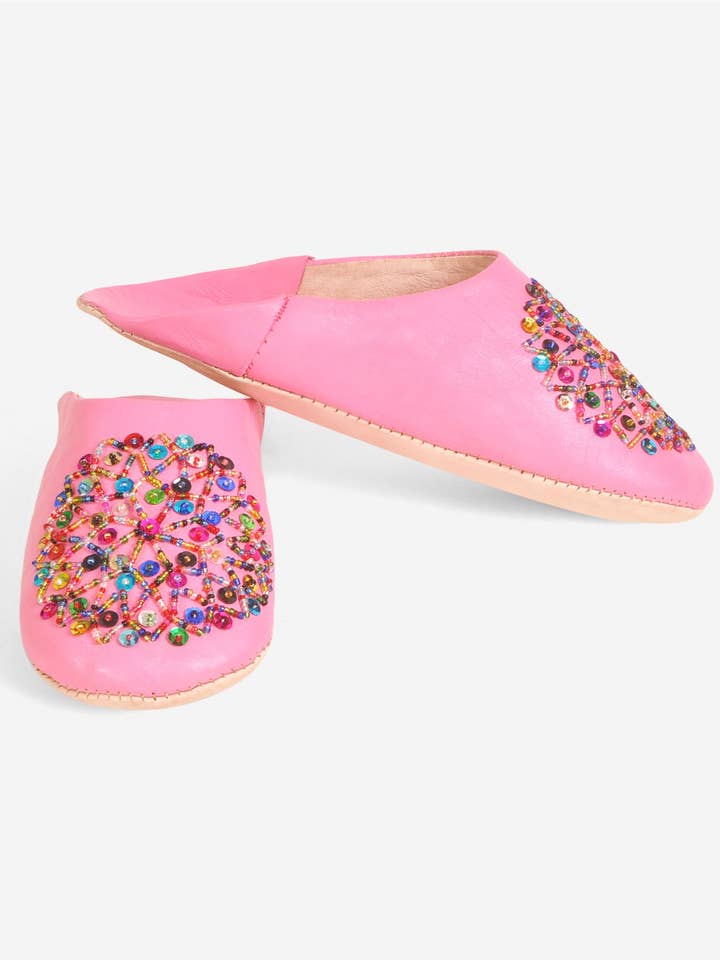 Sequin Leather Slippers for wholesale by wowheritage