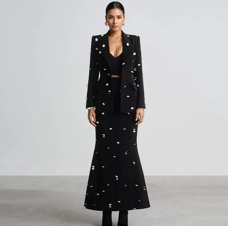 Productseeker - Vendita all'ingrosso Completo top e gonna - Donna - Completo elegante giacca con paillettes e perline e gonna a coda di pesce per bambini 7-8 anni22