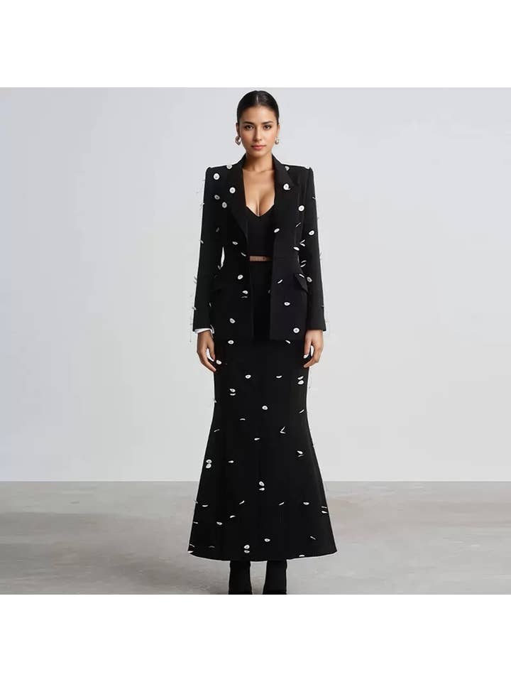 Productseeker - Vendita all'ingrosso Completo top e gonna - Donna - Completo elegante giacca con paillettes e perline e gonna a coda di pesce per bambini 7-8 anni22