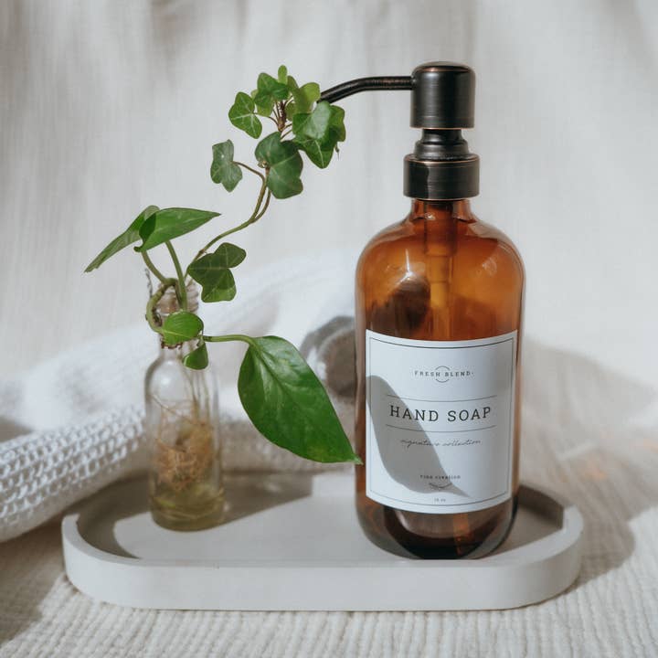 Joyful Nest Design Co. - Wholesale Decorative Tray - Decorative Tray | Oval Concrete Tray | Soap Bottle Tray 9